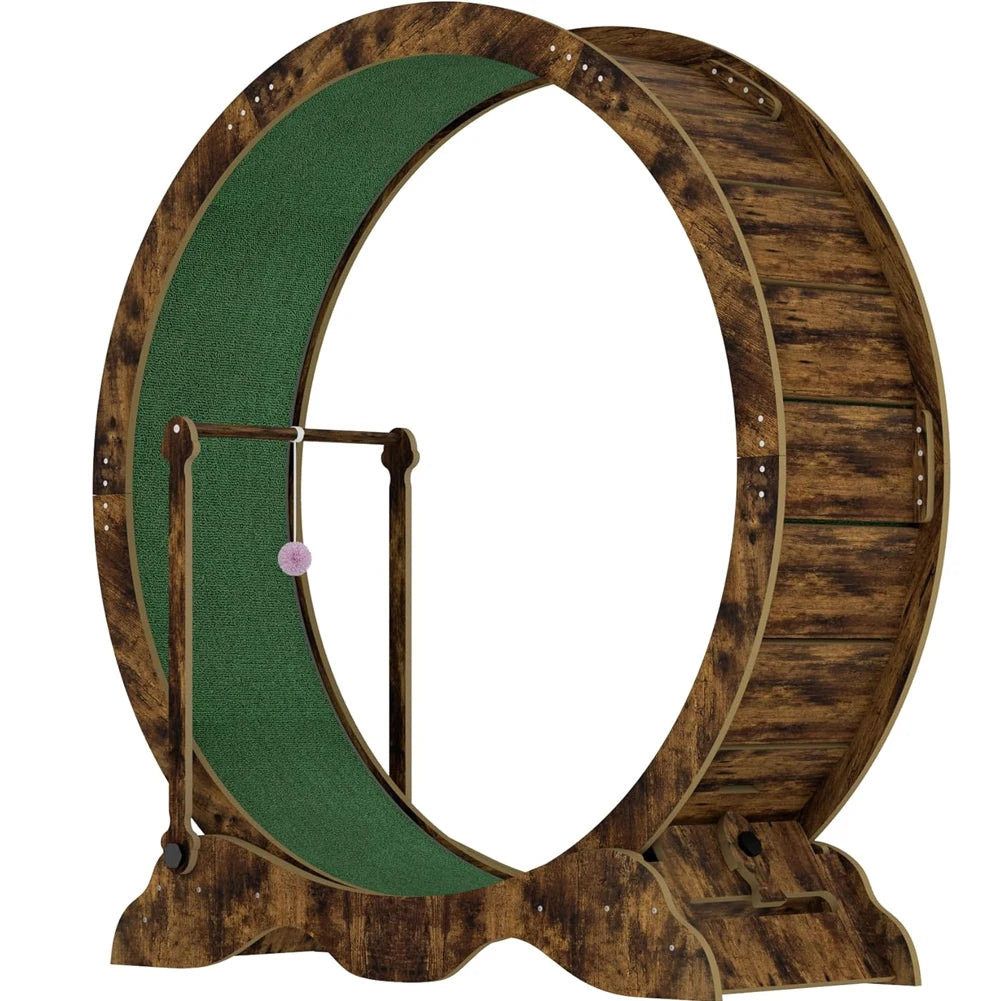 HiMISS Indoor Cat Exercise Wheel With Quiet Wooden Frame