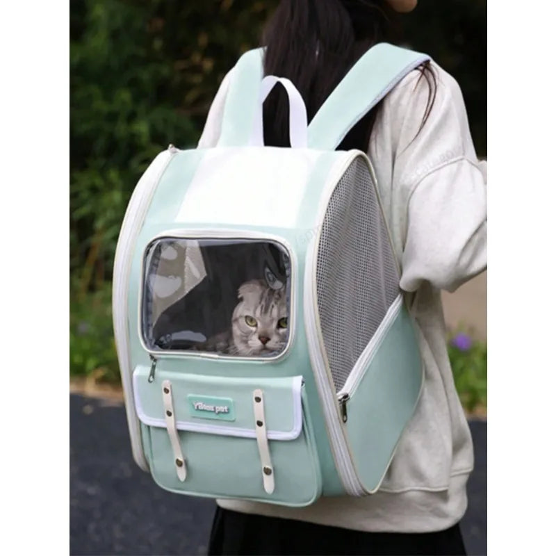 Foldable Breathable Cat Backpack Carrier For Pet Travel