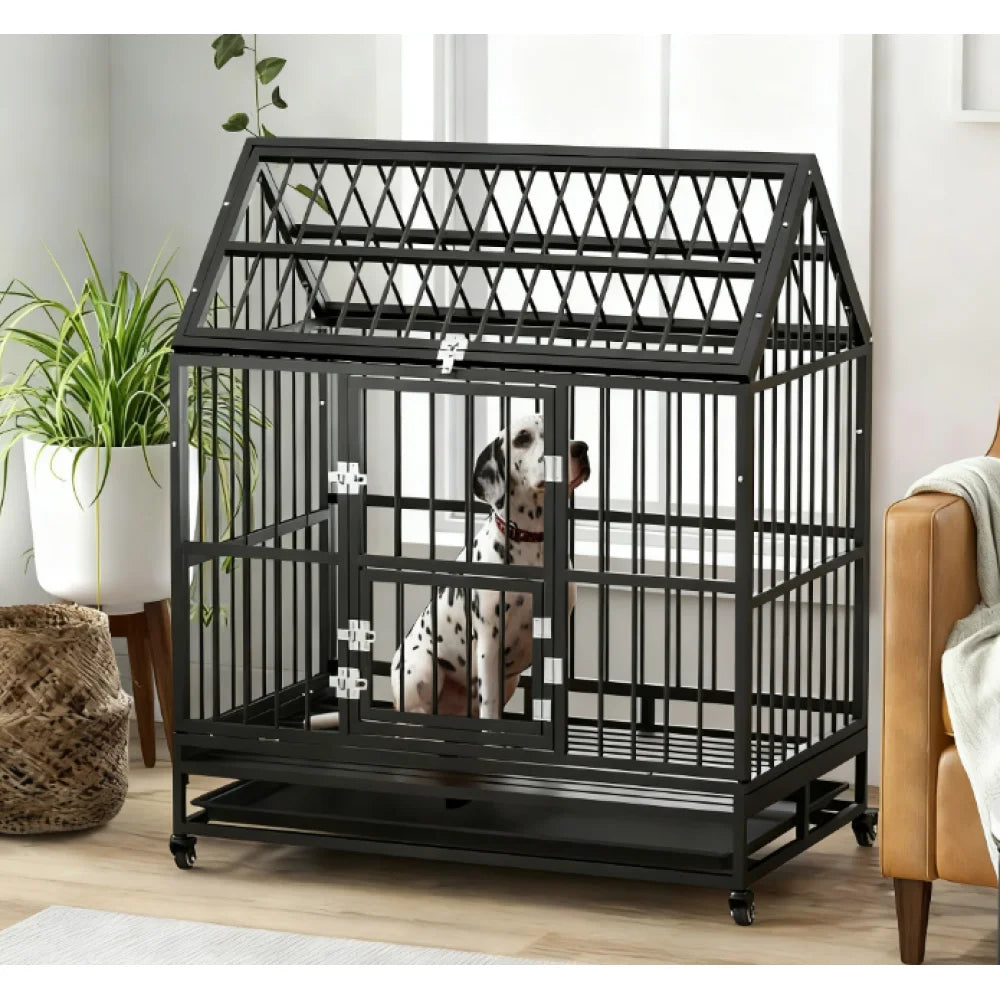 Weatherproof Wooden Dog House With Porch And Elevated Floor