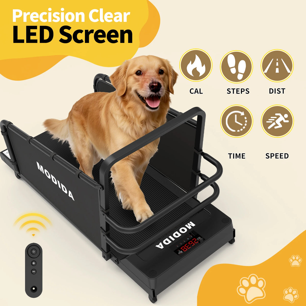 Modida Adjustable Speed Indoor Dog Treadmill With Led Display