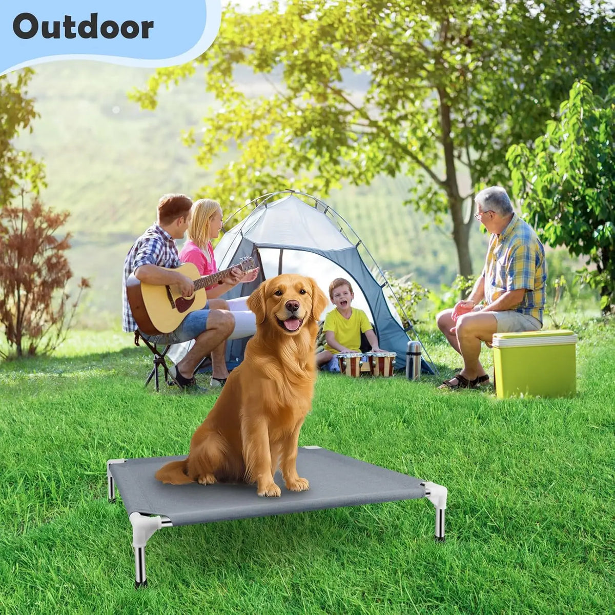 Elevated Breathable Pet Cot With Non Slip Frame Design