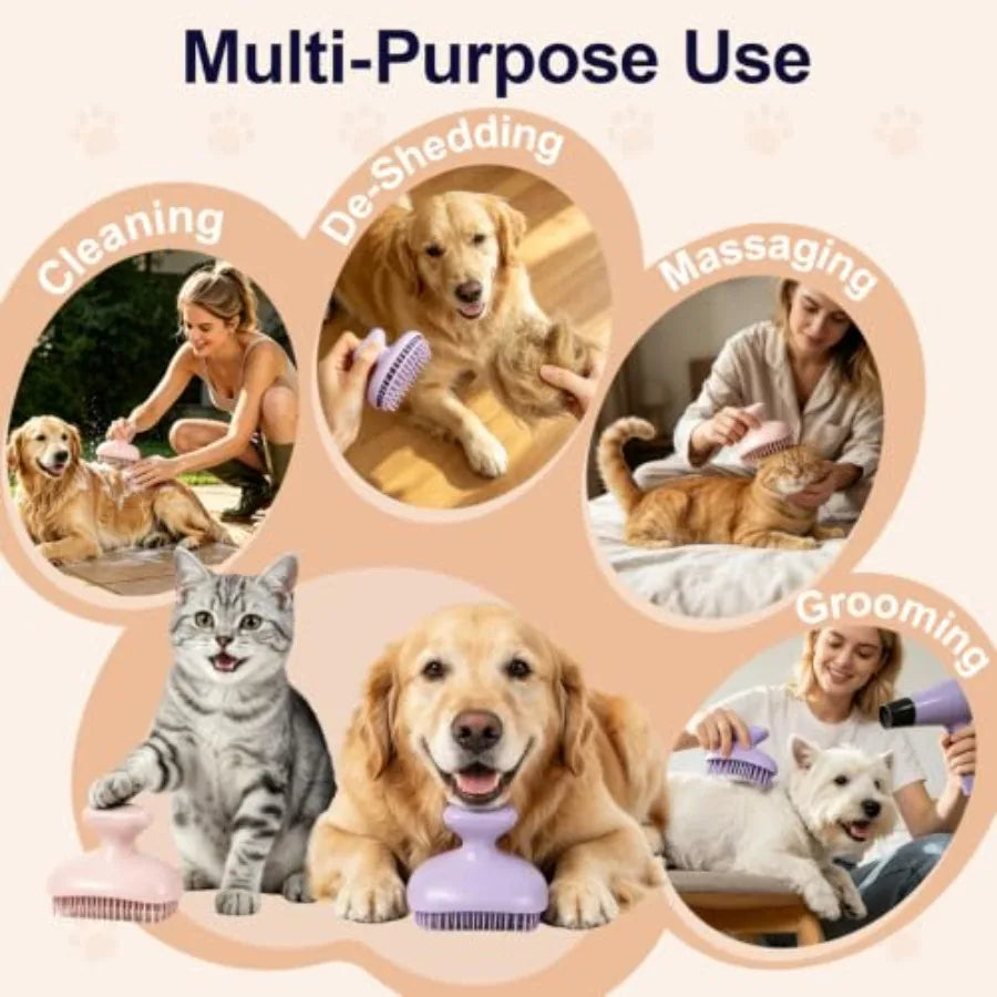 Oleamuo Self Cleaning Dog Scrubber Grooming One Click Hair Release