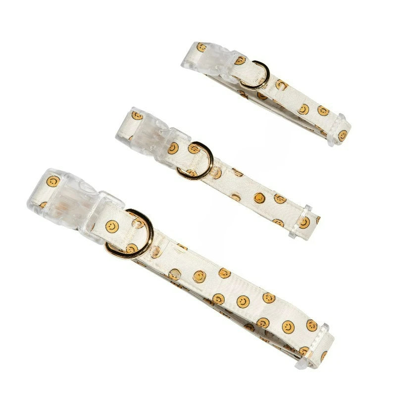 Adjustable Smiley Face Polyester Fashion Dog Collar
