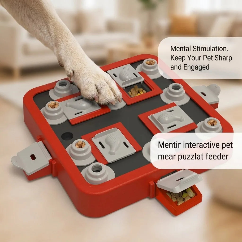 Interactive Dog Puzzle Feeder For Mental Stimulation And Treat Dispensing