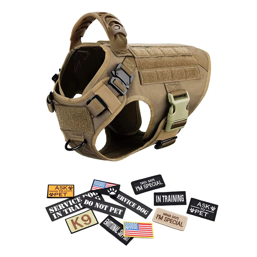 PetraVel Tactical Dog Harness Collar Leash Set For Pets