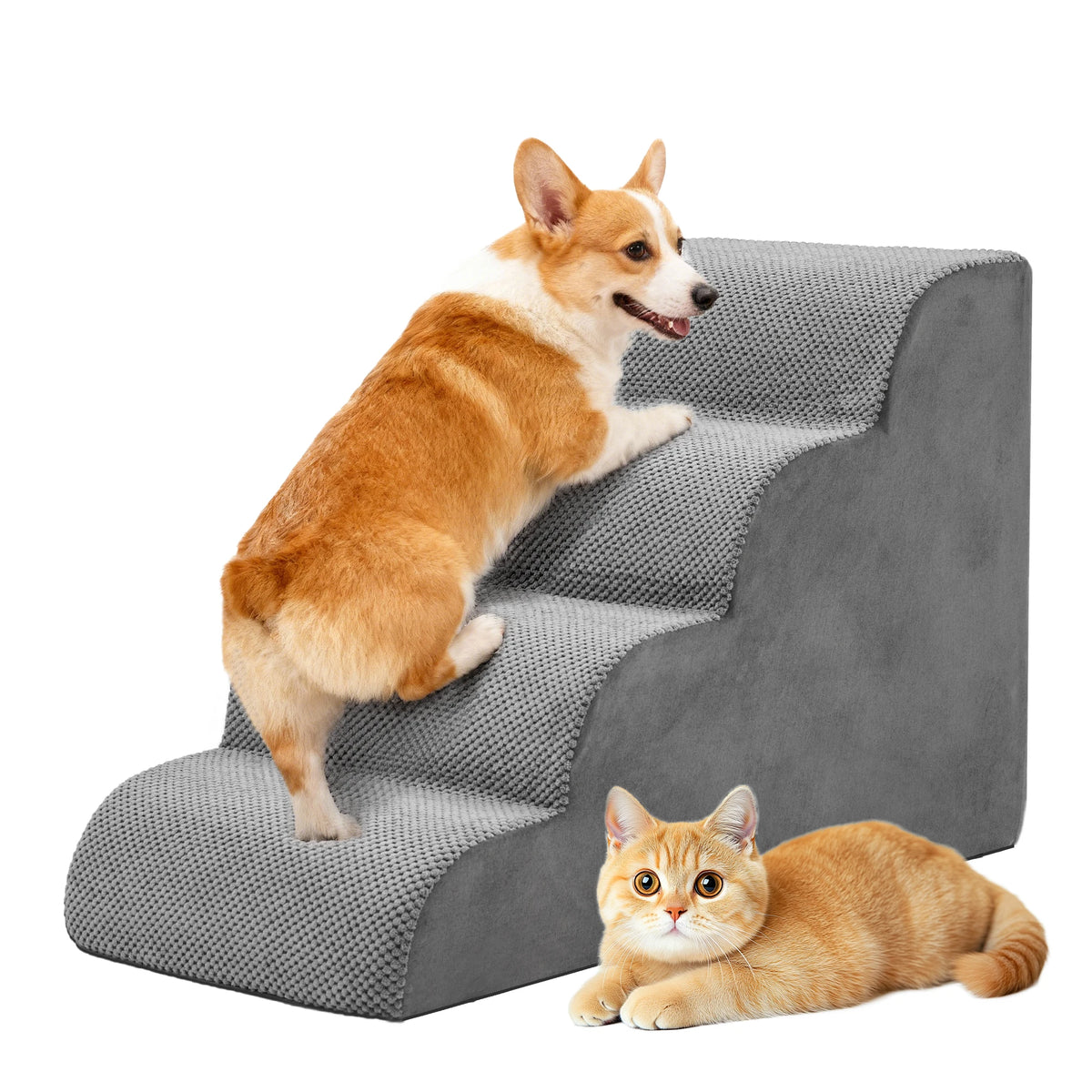 Curved High Density Foam Pet Stairs For Small Dogs