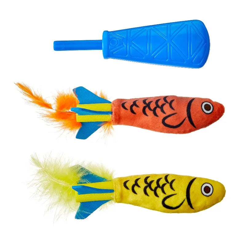 Sardine Explosion Catnip Interactive Plush Cat Toy Set