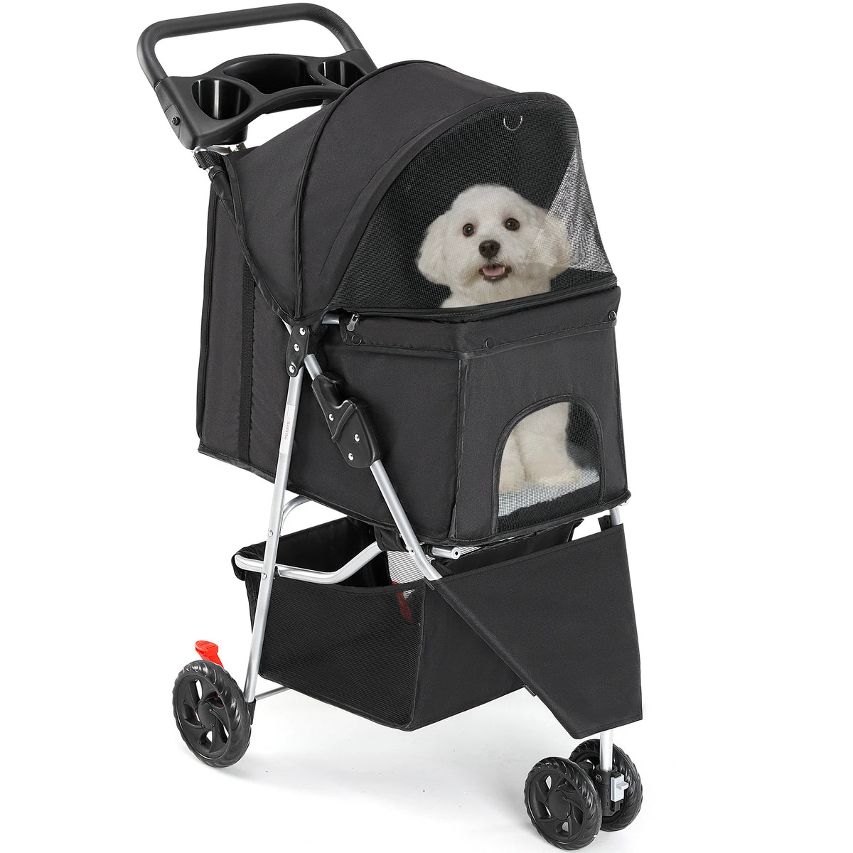 Dumos 3 Wheels Foldable Pet Stroller For Dogs And Cats