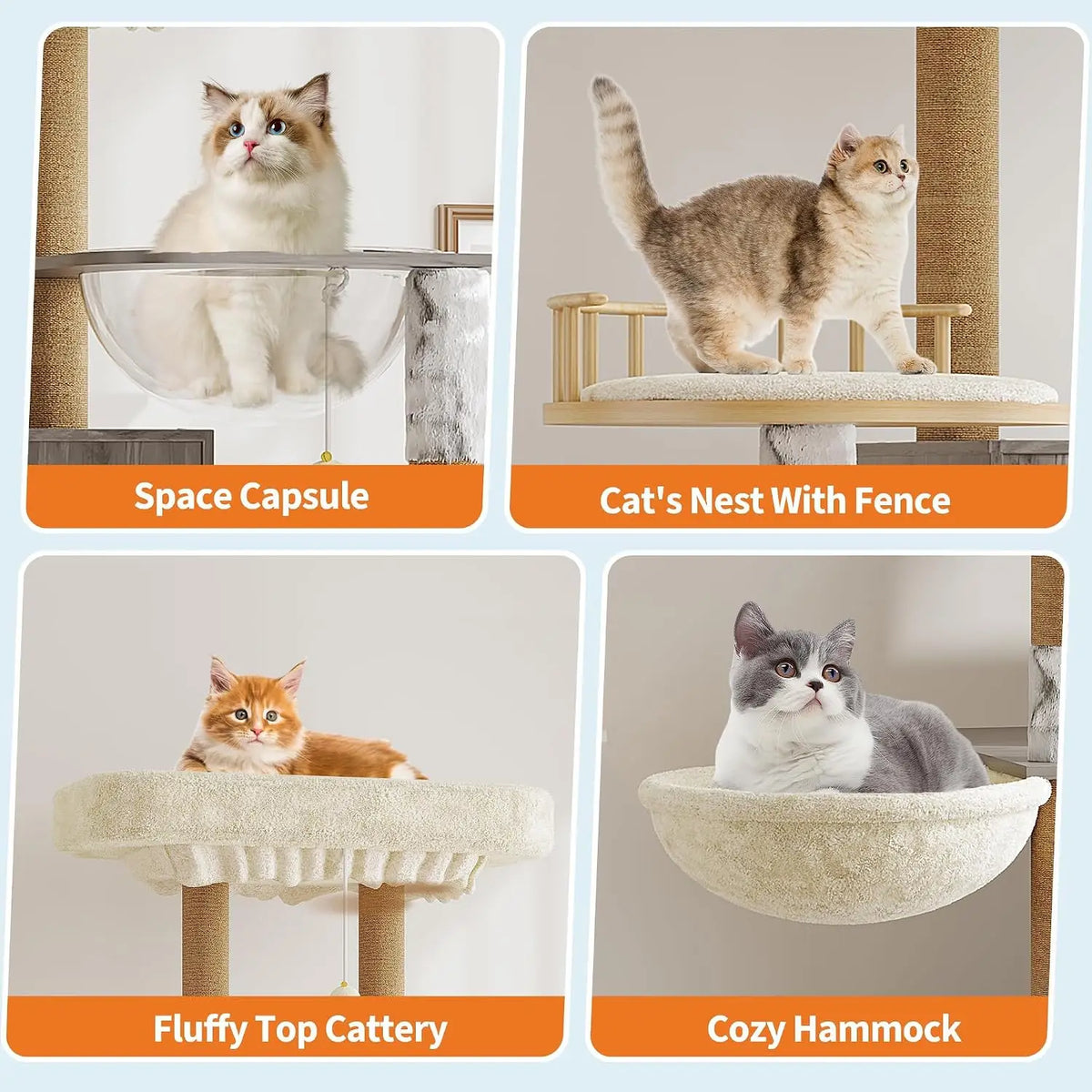 Tacleekii Multi Level Cat Tree With Hidden Litter Box