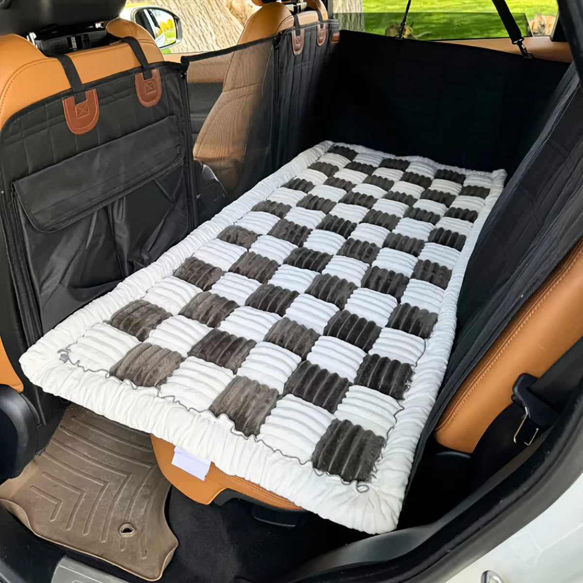 Cwv Coral Fleece Waterproof Dog Car Seat Cushion Cover Protector