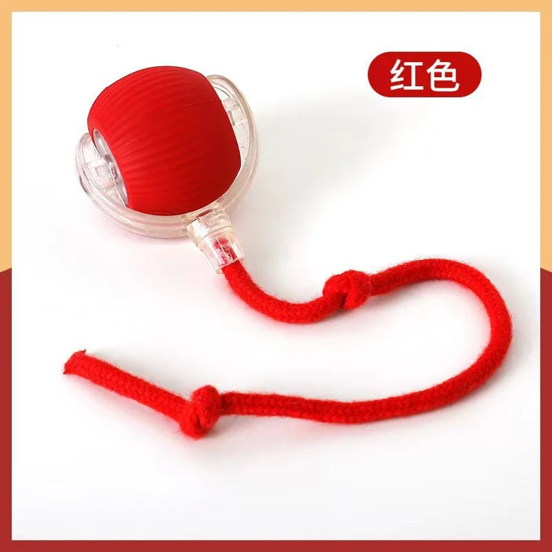 Automatic Led Cat Interactive Ball Toy With Rope Tail