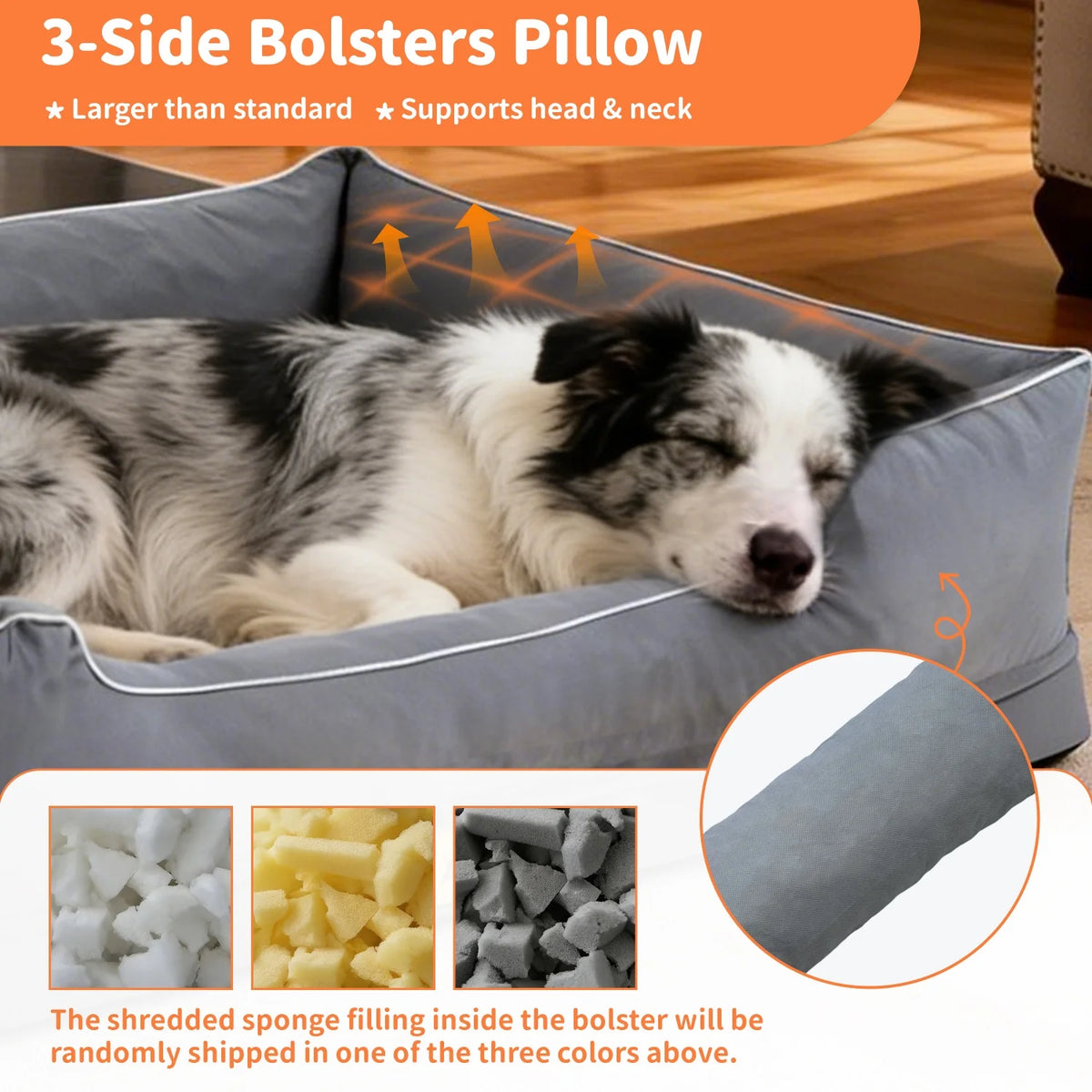 Bingopaw Orthopedic Pet Bed With Removable Washable Cover And Bolsters