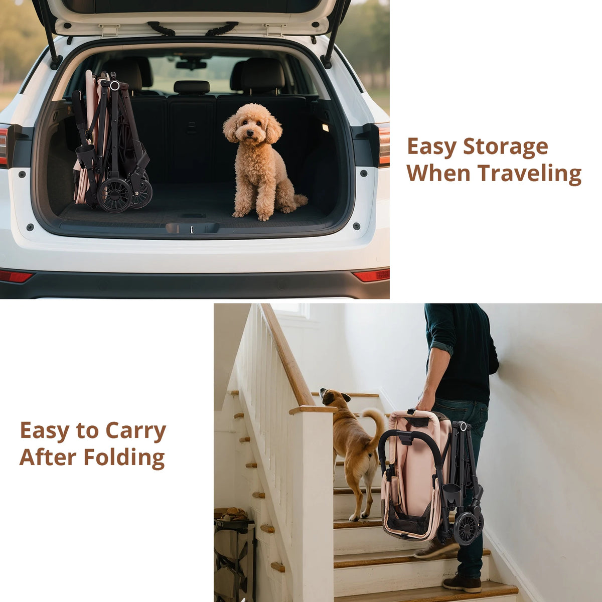 EliteZ Four Wheel Foldable Lightweight Pet Stroller For Dogs