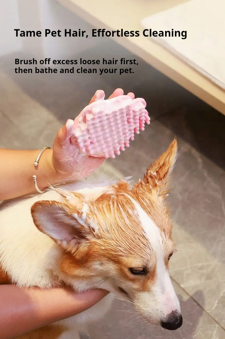 Premium Silicone Dog Bath Massage Brush For Gentle Pet Grooming