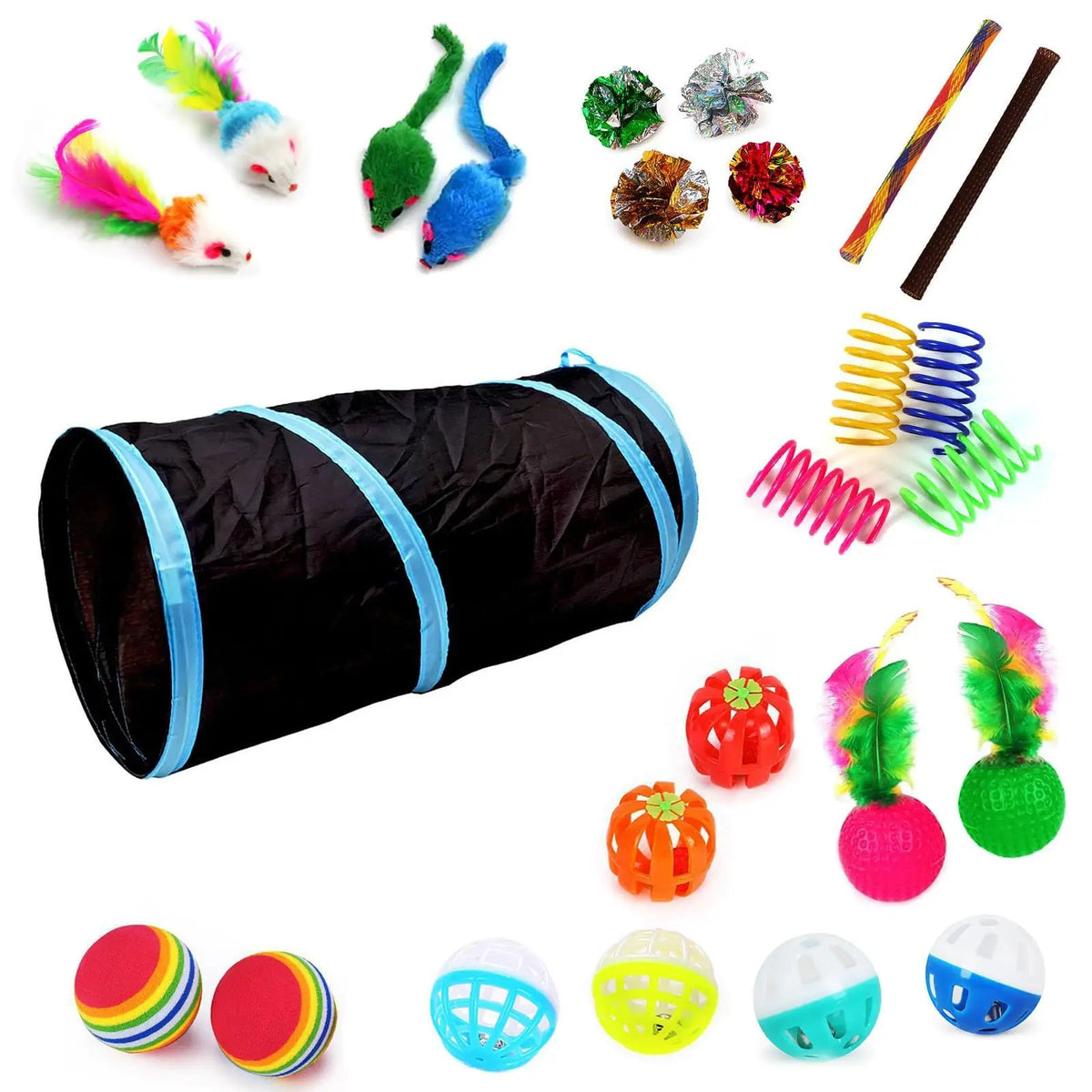 Premium Cat Toy Set Featuring Interactive Cloth Tunnel