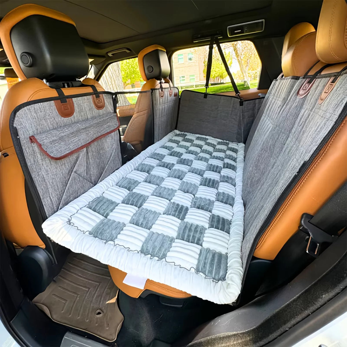 Cwv Coral Fleece Waterproof Dog Car Seat Cushion Cover Protector
