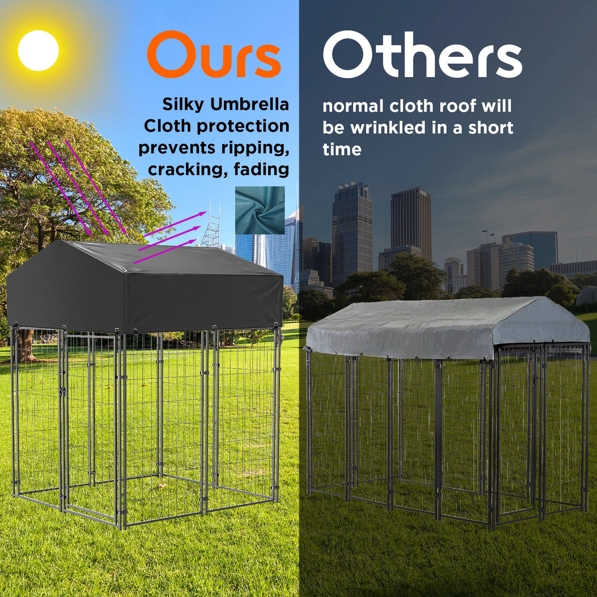 Premium Iron Outdoor Dog Cage With Roof Versatile Pet Playpen