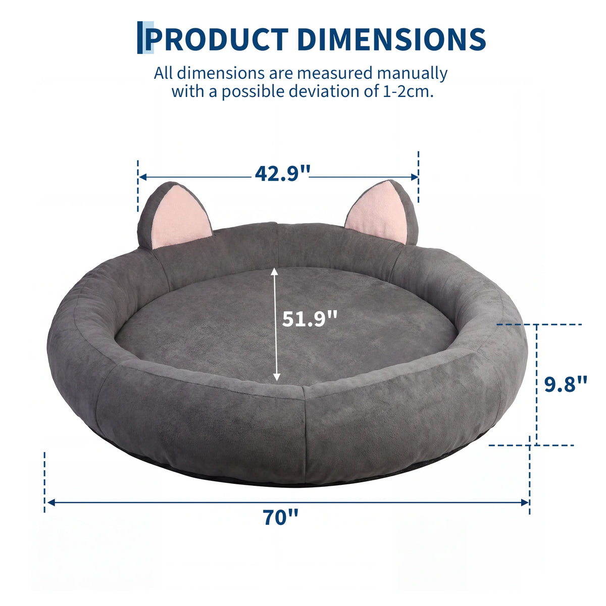 Orthopedic Memory Foam Dog Bed With Elevated Bolster Support