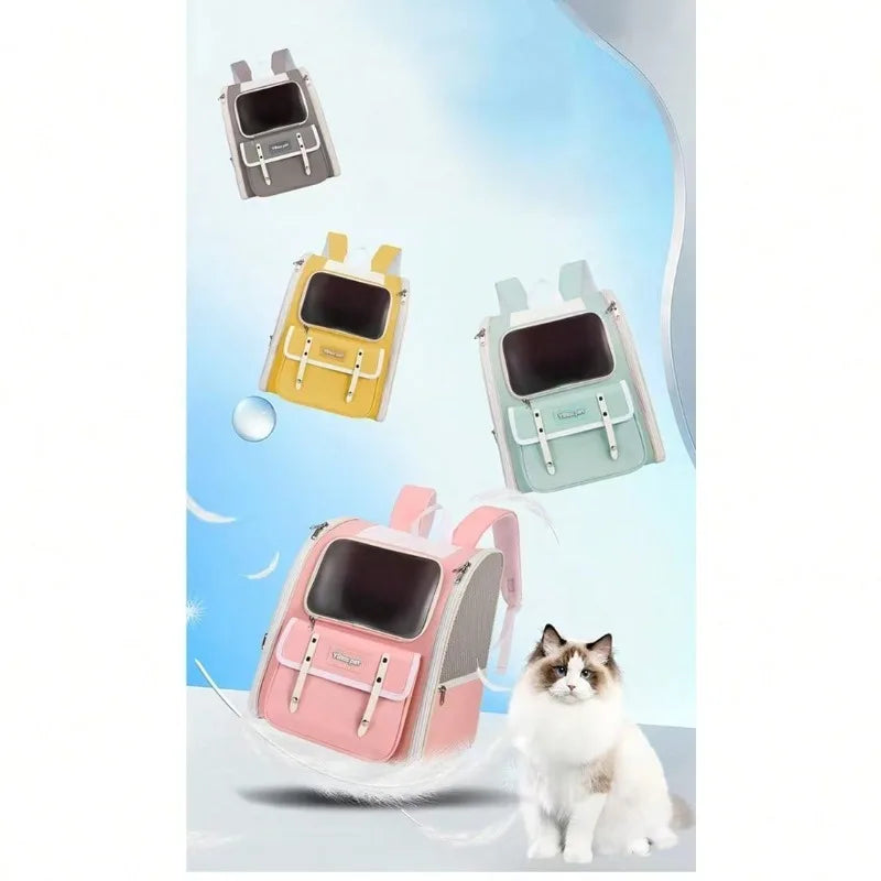 Foldable Breathable Cat Backpack Carrier For Pet Travel