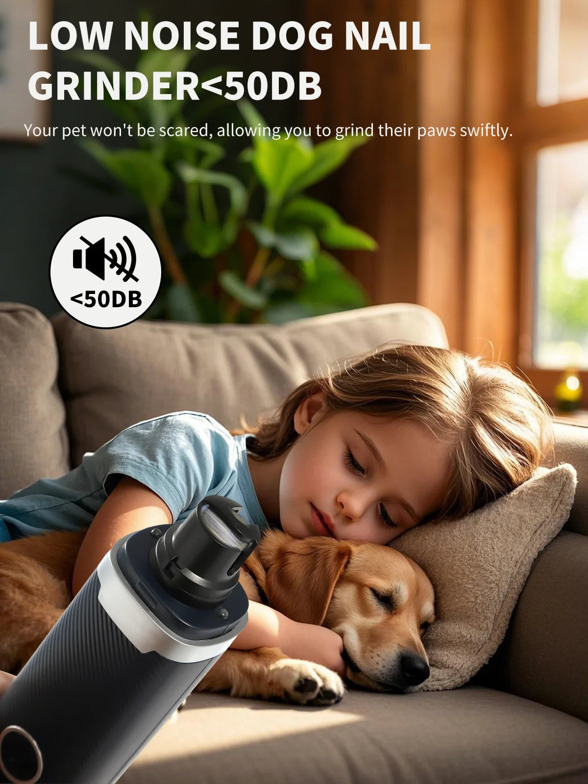 Quiet USB Rechargeable Electric Dog And Cat Nail Grinder