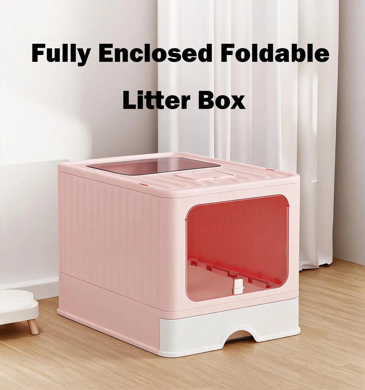 Gaomon Covered Cat Litter Box With Odor Control Slide Tray