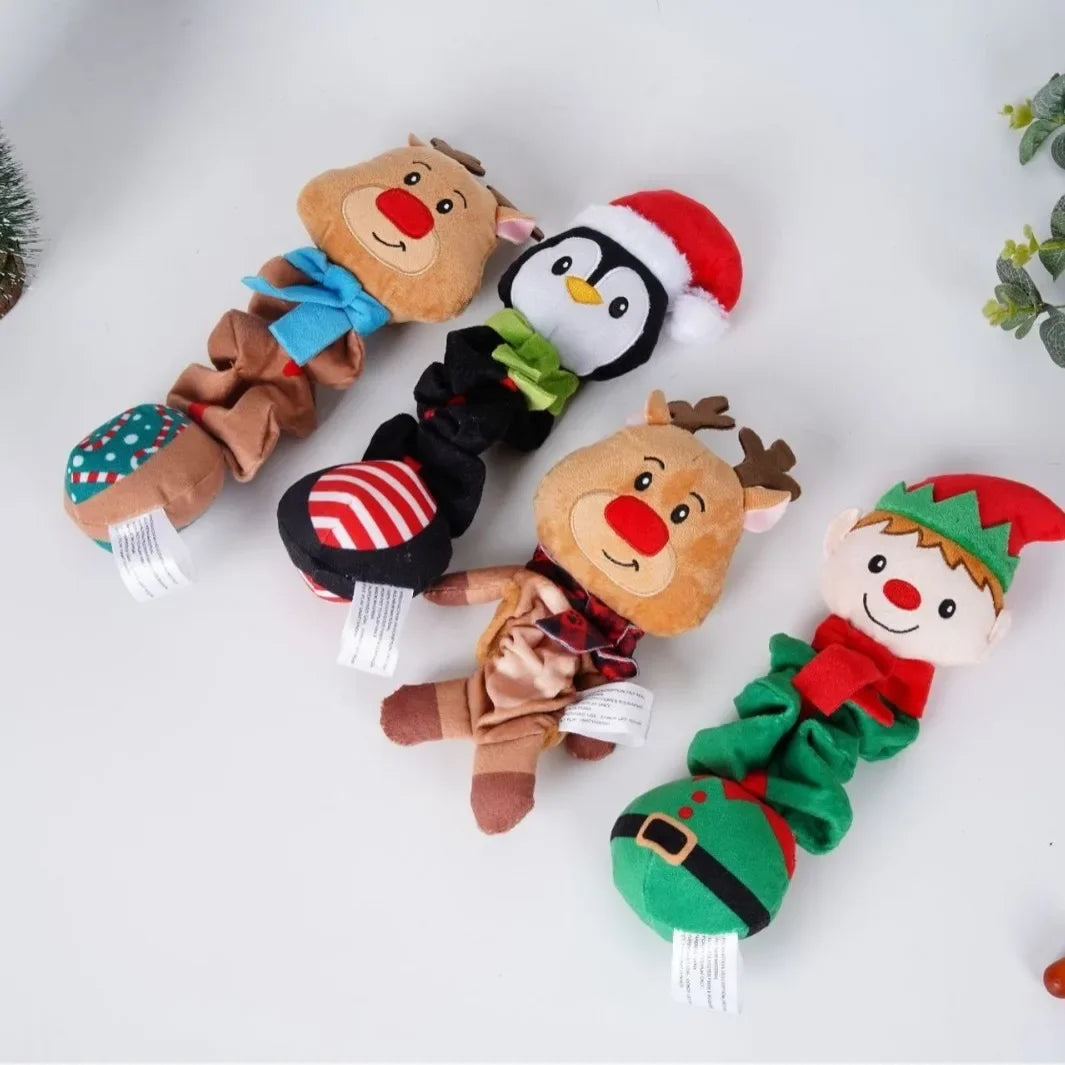 Festive Fleece Penguin Squeaky Dog Toy For Puppies And Dogs