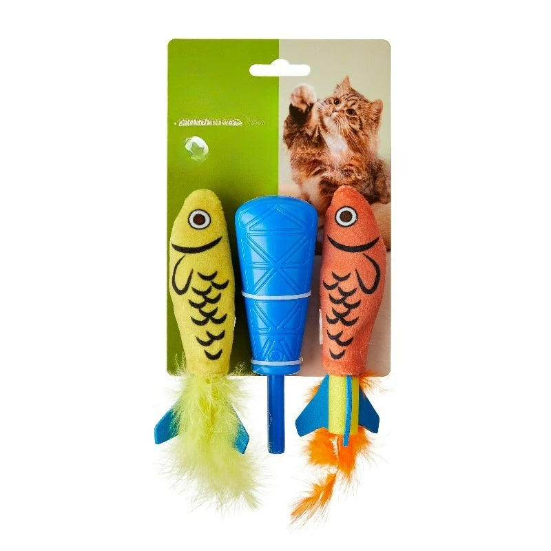 Sardine Explosion Catnip Interactive Plush Cat Toy Set