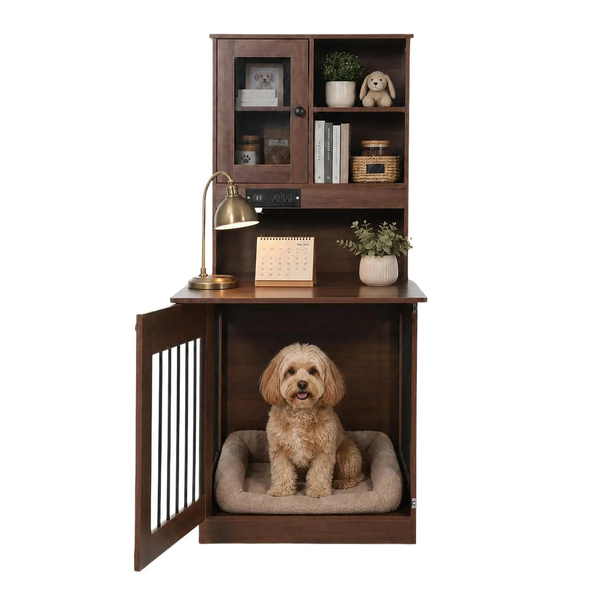 Wooden Dog Crate Furniture Nightstand For Small Pets