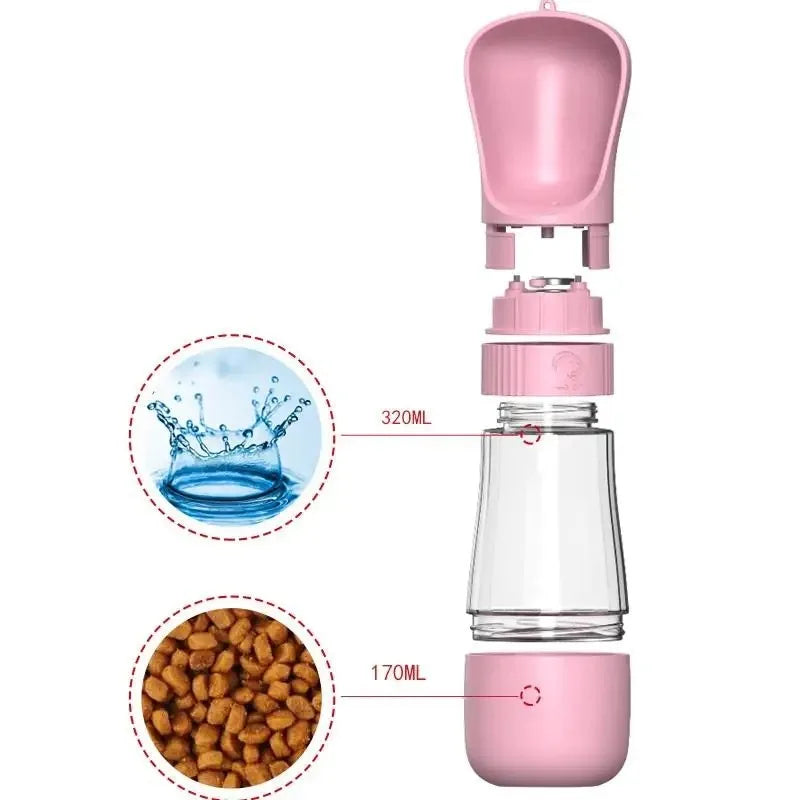 Two In One Portable Pet Water Bottle And Dog Feeder