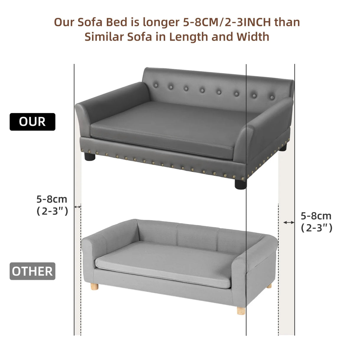 Bingopaw Elevated Dog Sofa With Removable Waterproof Cushion