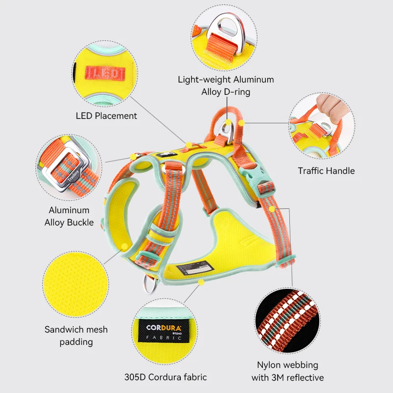 TrueLove Adjustable Reflective No Pull Dog Harness For Pets