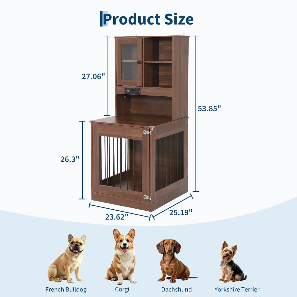 Wooden Dog Crate Furniture Nightstand For Small Pets
