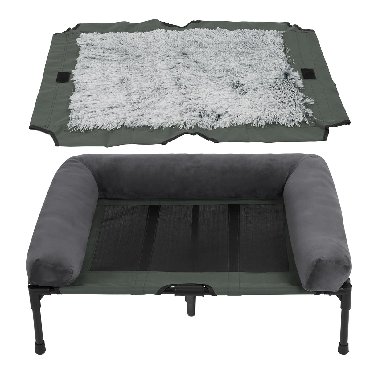Bingopaw Elevated Pet Dog Bed With Breathable Mesh Cooling Design
