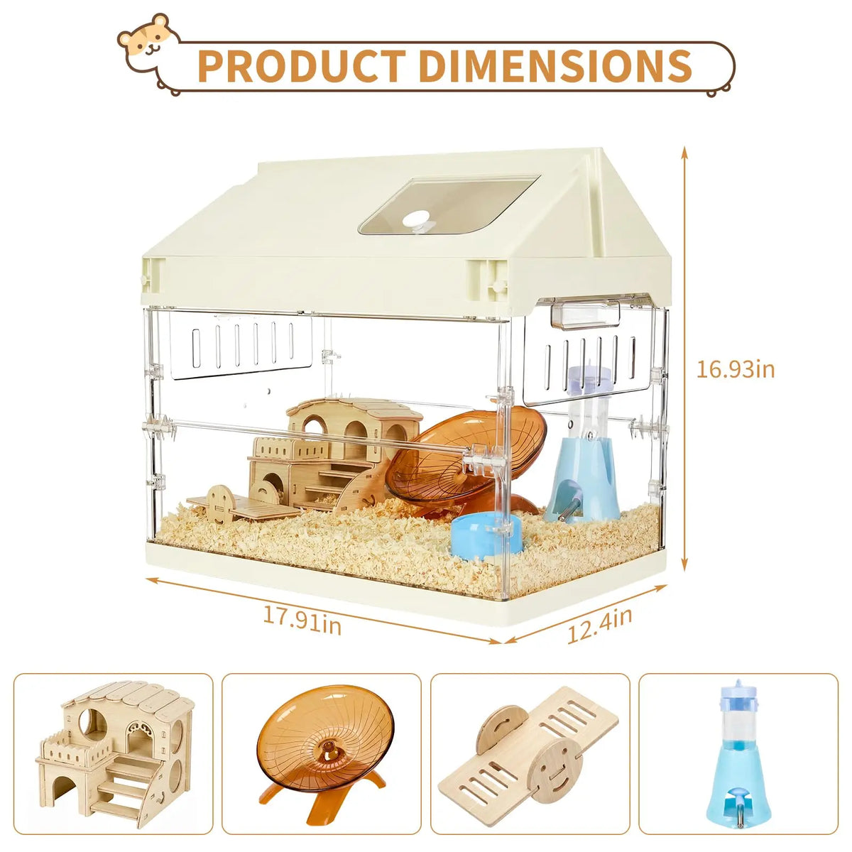 EliteZ Small Animal Cage Starter Kit With Essential Pet Accessories