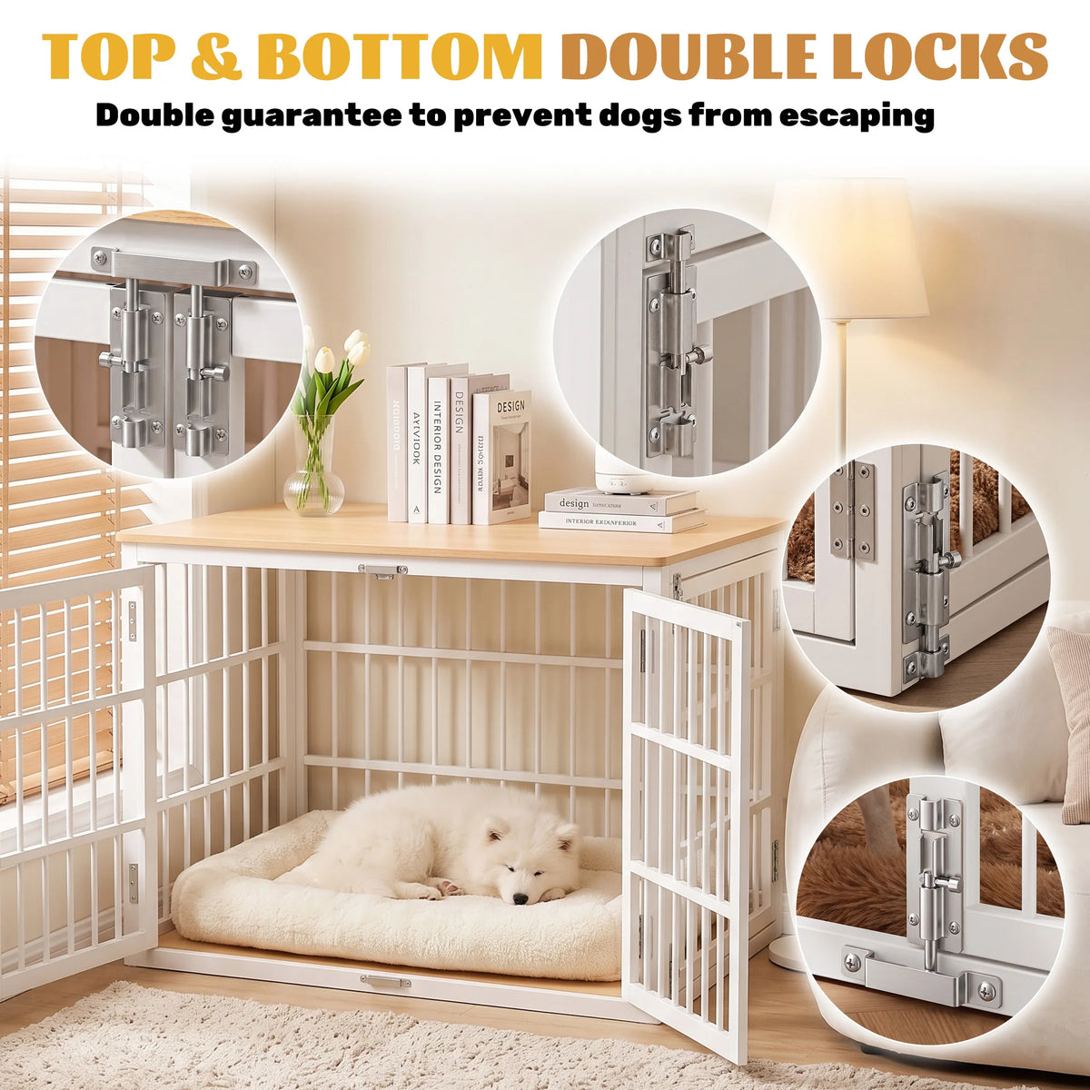 JHK Heavy Duty Double Lock Dog Kennel With Iron Frame