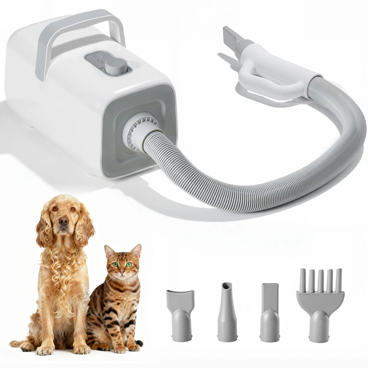 Quiet Pet Grooming Hair Dryer With Multiple Heat And Speed Controls