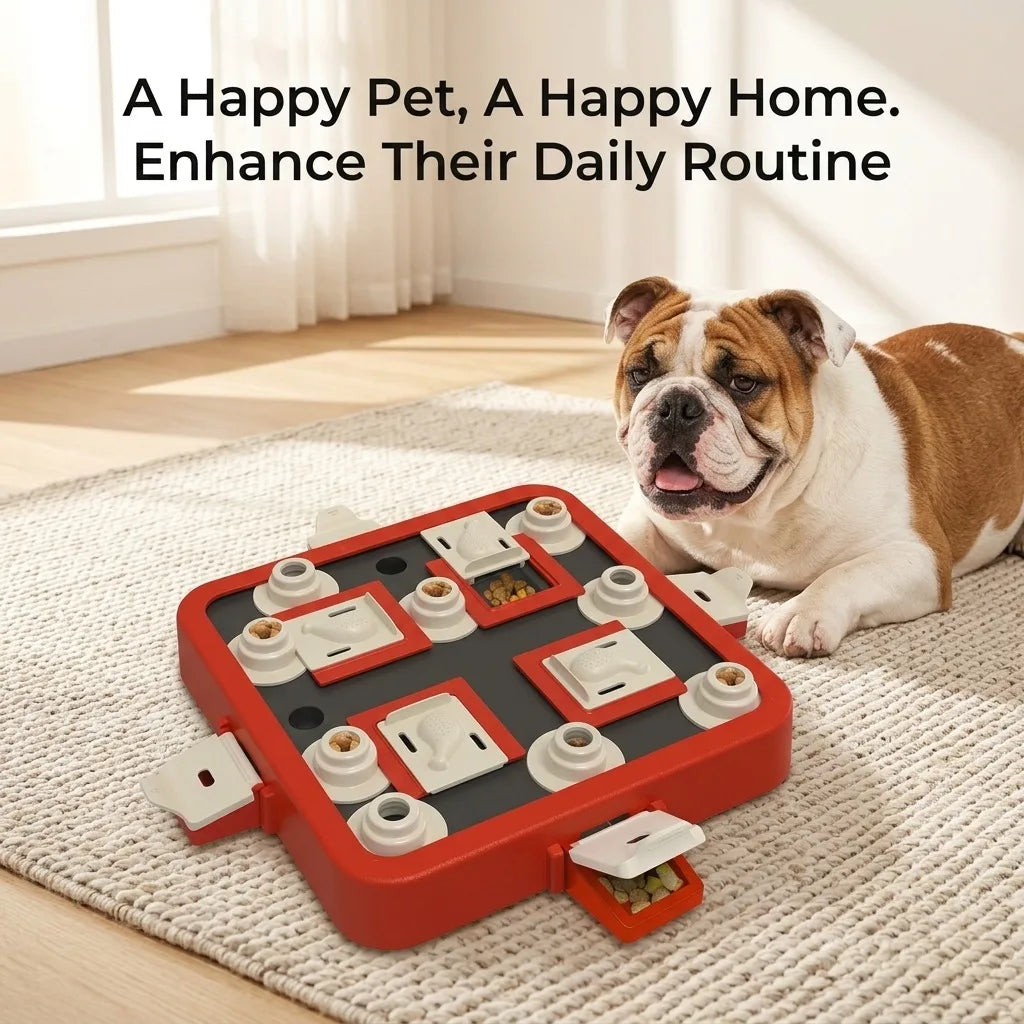 Interactive Dog Puzzle Feeder For Mental Stimulation And Treat Dispensing