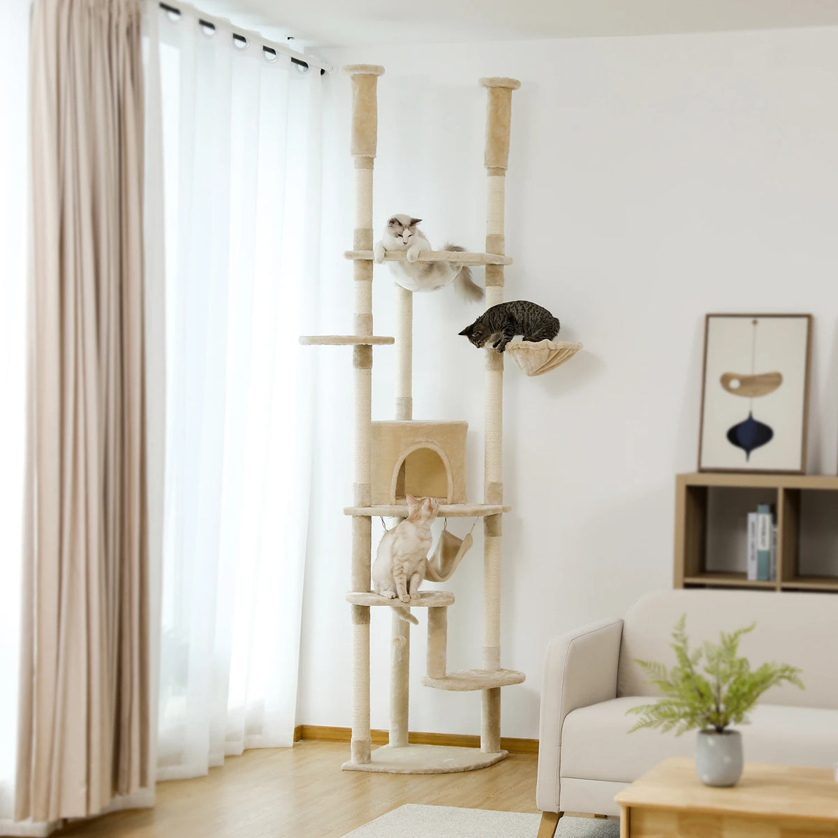 PAWZ Road Adjustable Cat Tower With Durable Scratching Posts