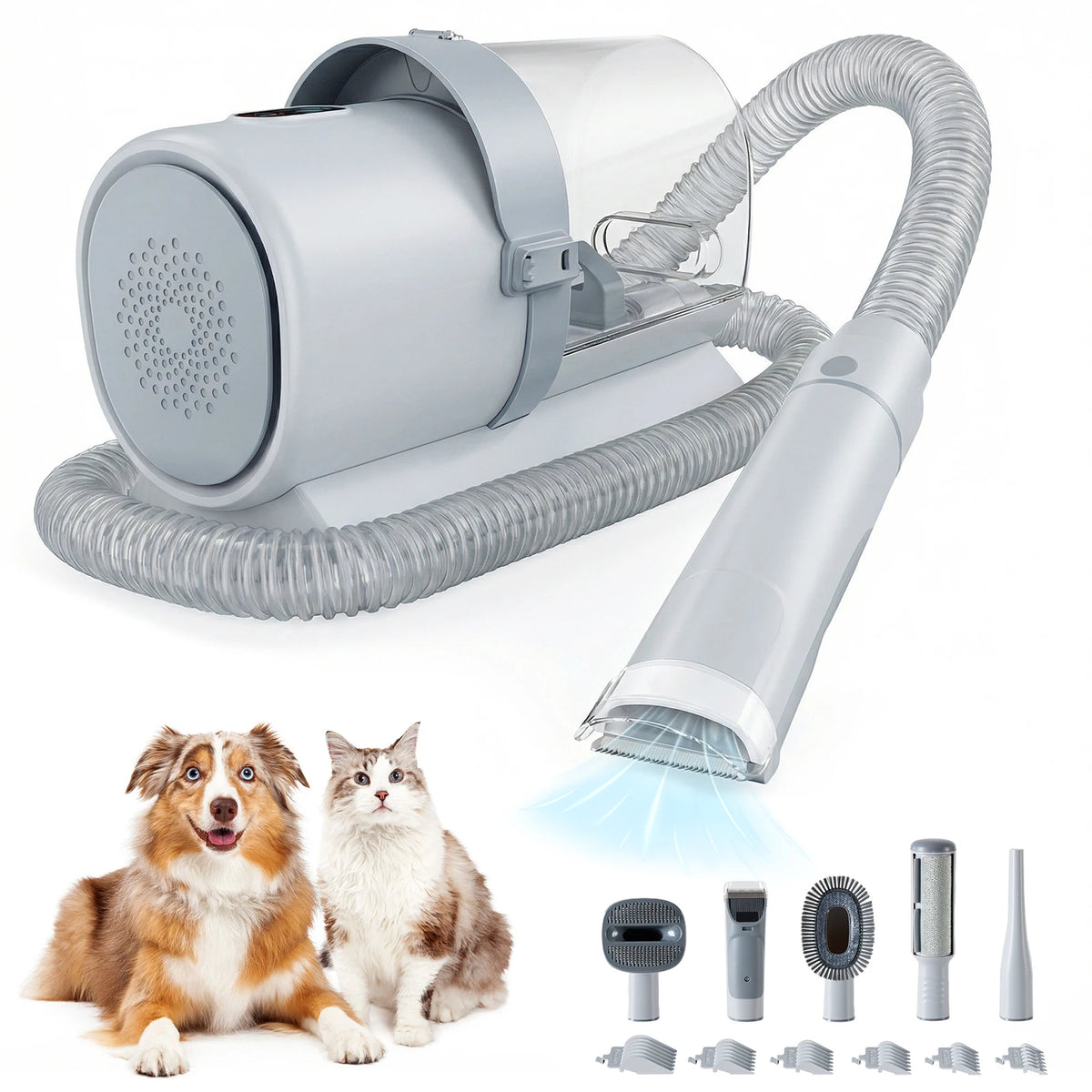 Sweetcrispy Professional Pet Grooming Vacuum Clipper Kit Low Noise
