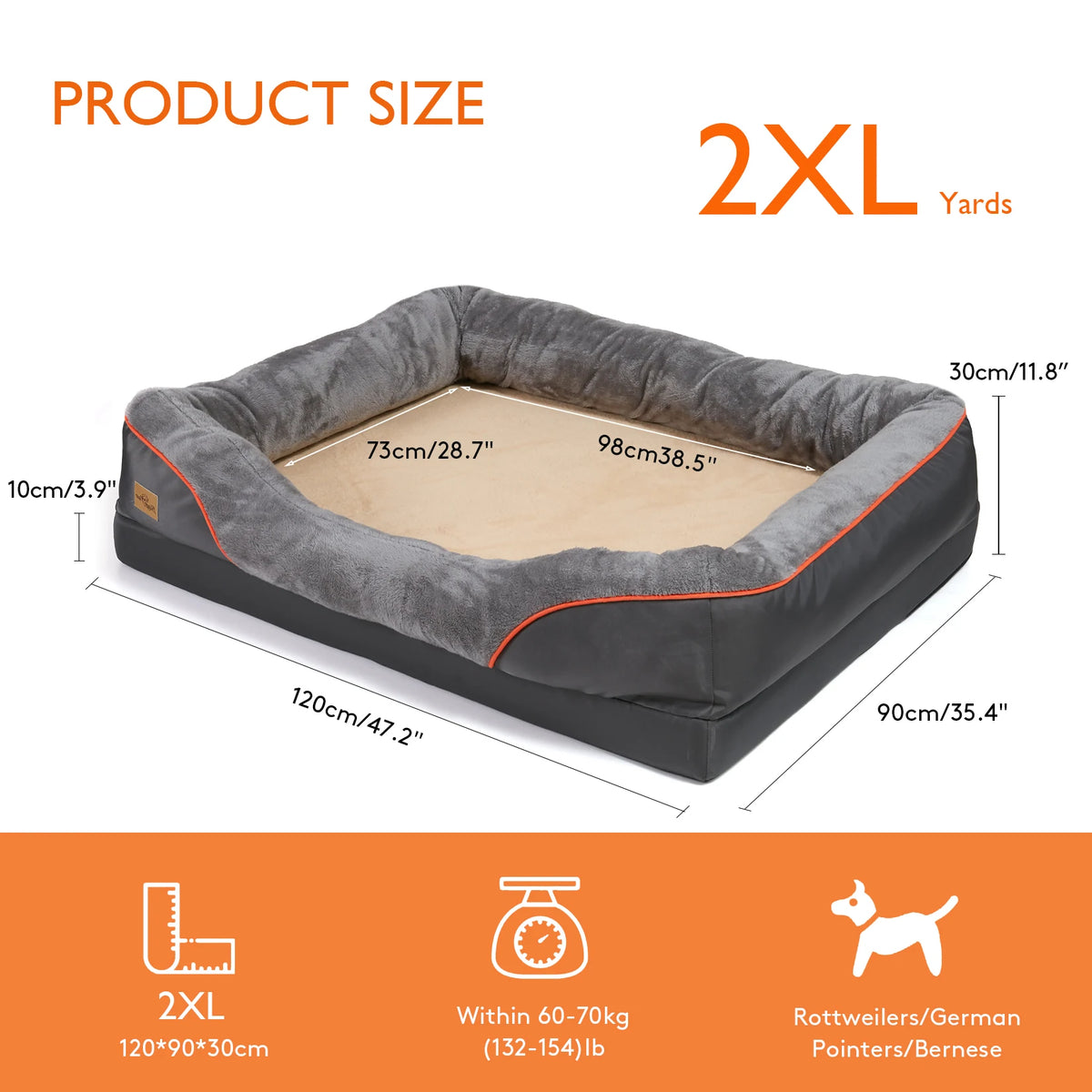Bingopaw Waterproof Fleece Dog Bed Removable Washable Cover
