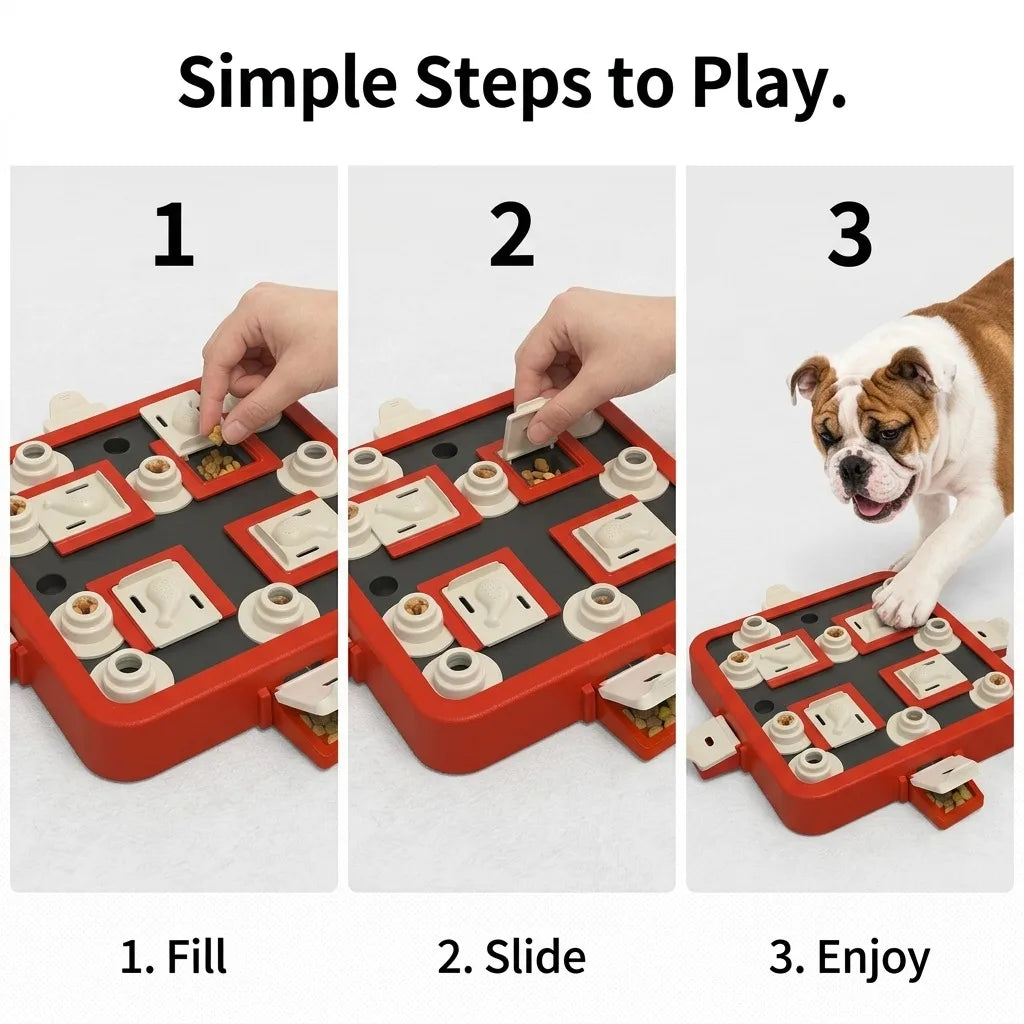 Interactive Dog Puzzle Feeder For Mental Stimulation And Treat Dispensing