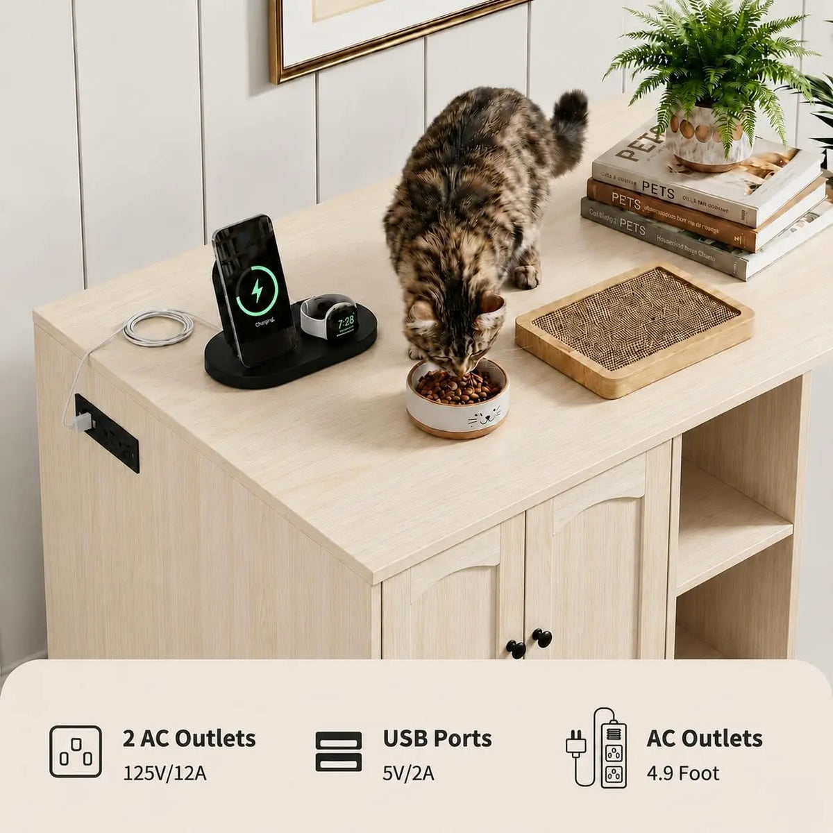 Garvee Cat Litter Box Enclosure Cabinet For Automatic Systems