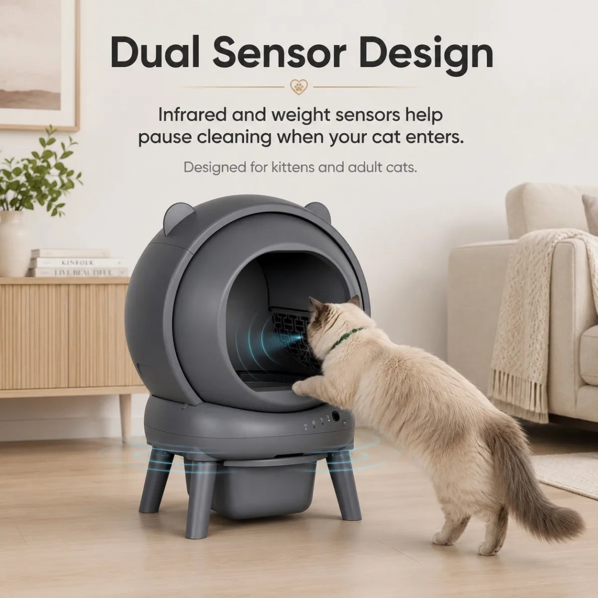 Automatic Smart Cat Litter Box With App Control And Sensors