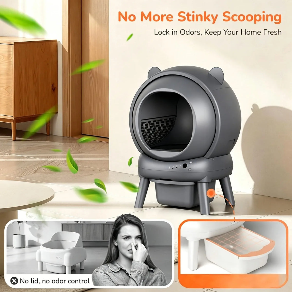 Automatic Smart Cat Litter Box With App Control And Sensors