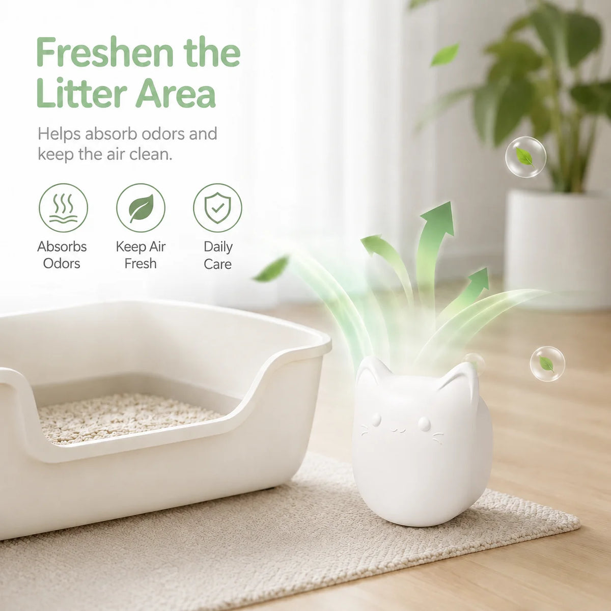 Cat Litter Box Deodorizer Tablets For Pet Safe Odor Elimination