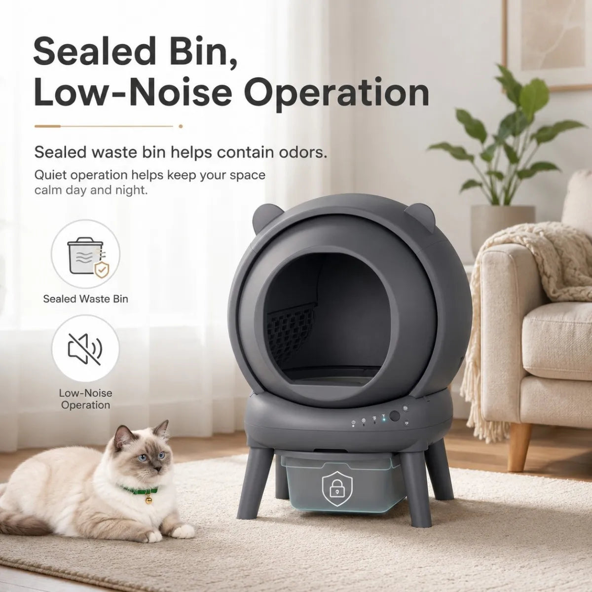 Automatic Smart Cat Litter Box With App Control And Sensors
