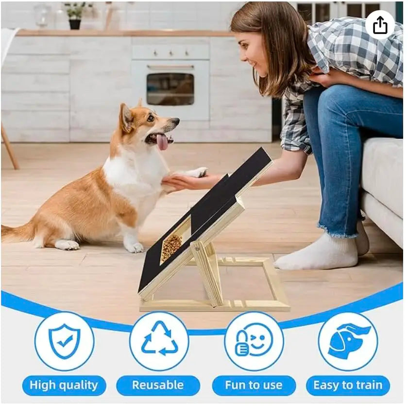 Adjustable Wooden Dog Nail Scratcher Board With Treat Drawer