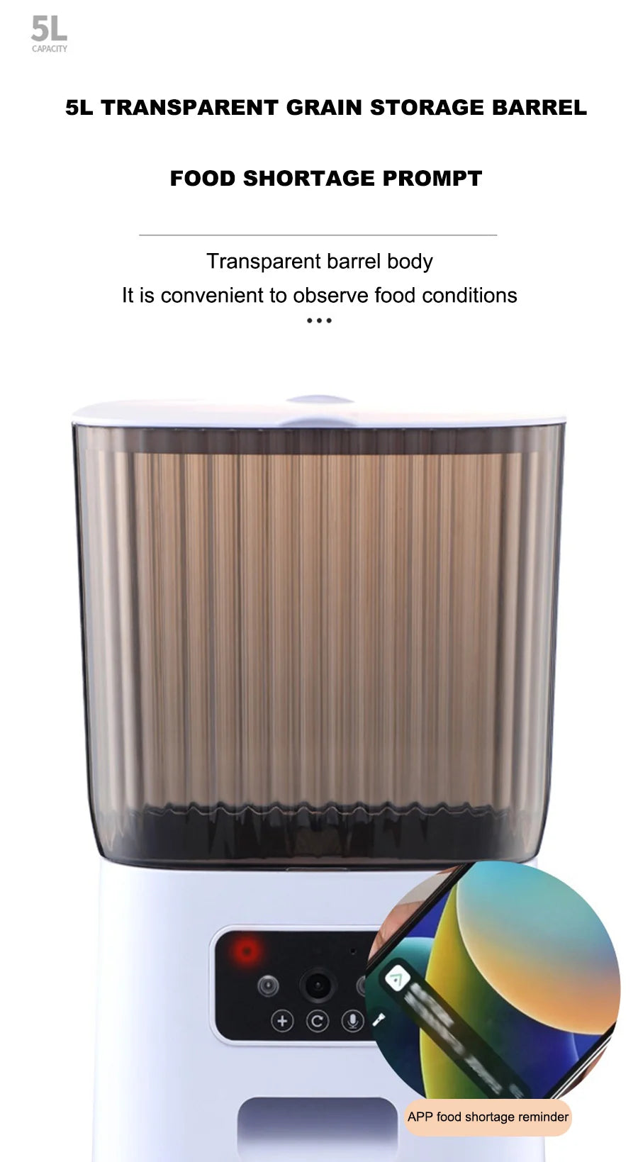 Smart App Controlled Automatic Pet Food Dispenser With Timer