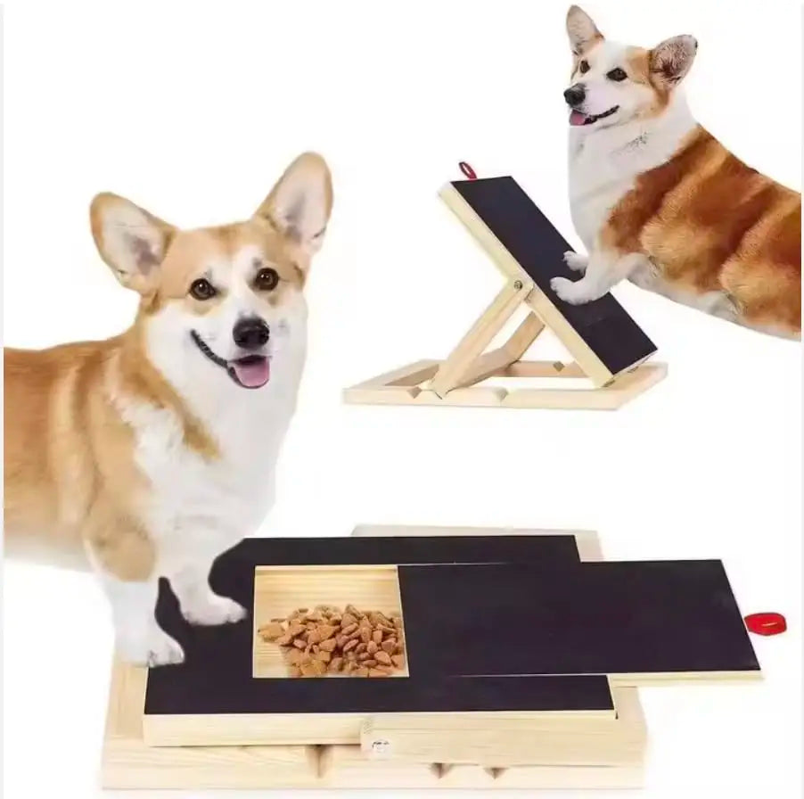 Adjustable Wooden Dog Nail Scratcher Board With Treat Drawer