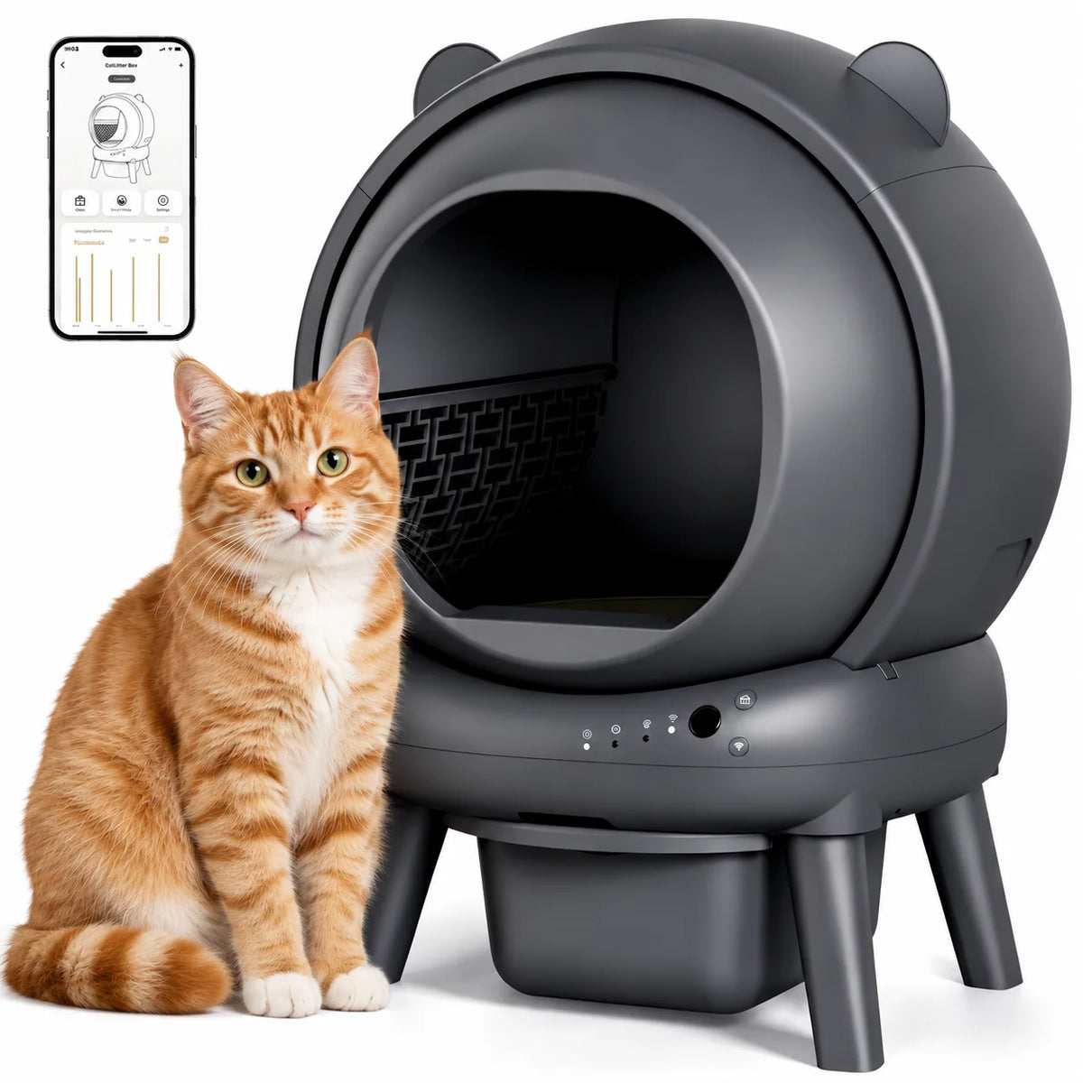 Automatic Smart Cat Litter Box With App Control And Sensors